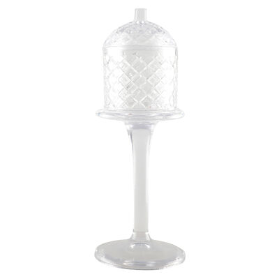 Bombonera de cristal con pie y tapa 10x33cm
