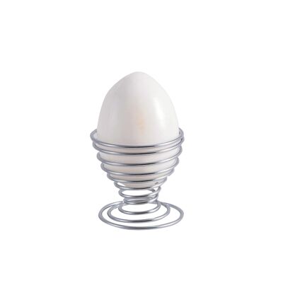 Spiral-shaped egg cup in silver color