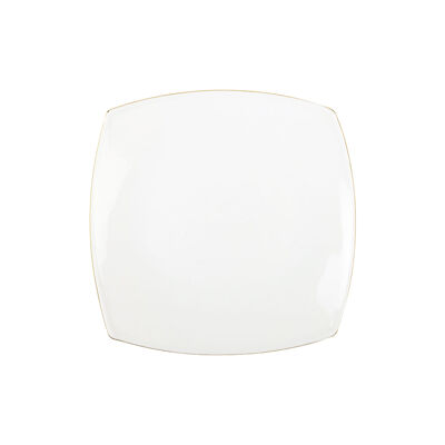 Square dessert plate with gold rim