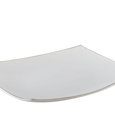 Rectangular dish with gold rim 35x25 cm