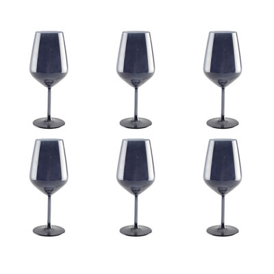 Copas de vino negras - juego de 6