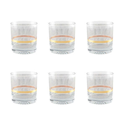 Vasos de whisky de alambre negro y dorado - juego de 6
