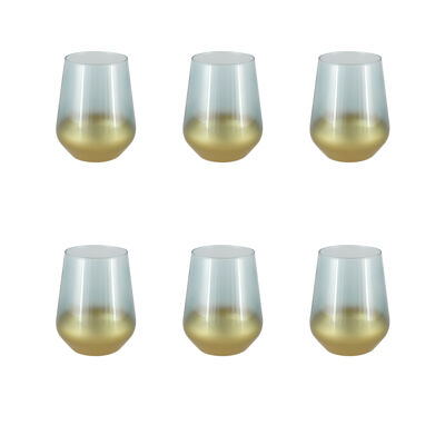 Green Glow Low Gradient Water Glasses - Set of 6