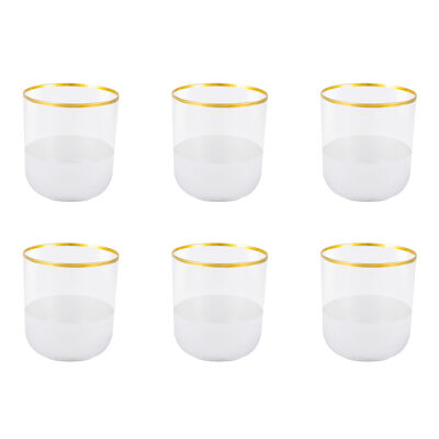 Nish Gold Rimmed Water Glasses - Set of 6