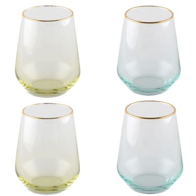 Chopes basses vert et jaune - lot de 4