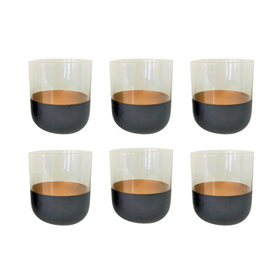 Black and gold aperitif glasses - set of 6