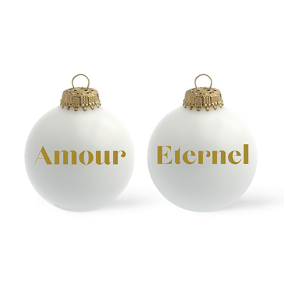 Bola de Navidad Amor Eterno - Blanco Mate
