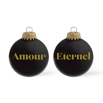 Boule de Noël Amour Eternel - NOIR MAT