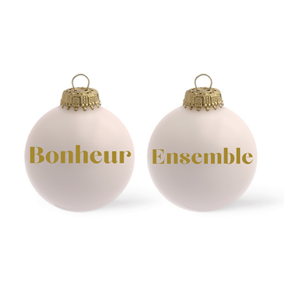 Set palline di Natale Happiness - Rosa cipria