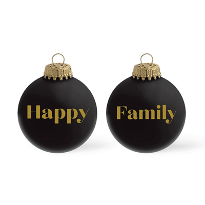 Pallina di Natale Happy Family - Nero opaco