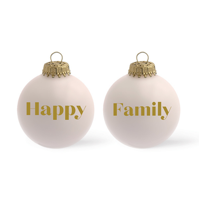 Happy Family Christmas Bauble - Powder Pink