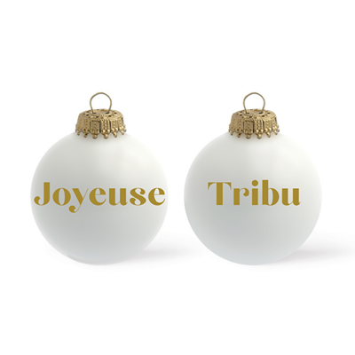Merry Tribe Christmas Ball - Matte White