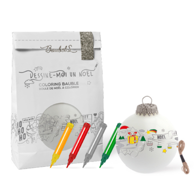 Kit DIY Boule de Noël à colorier