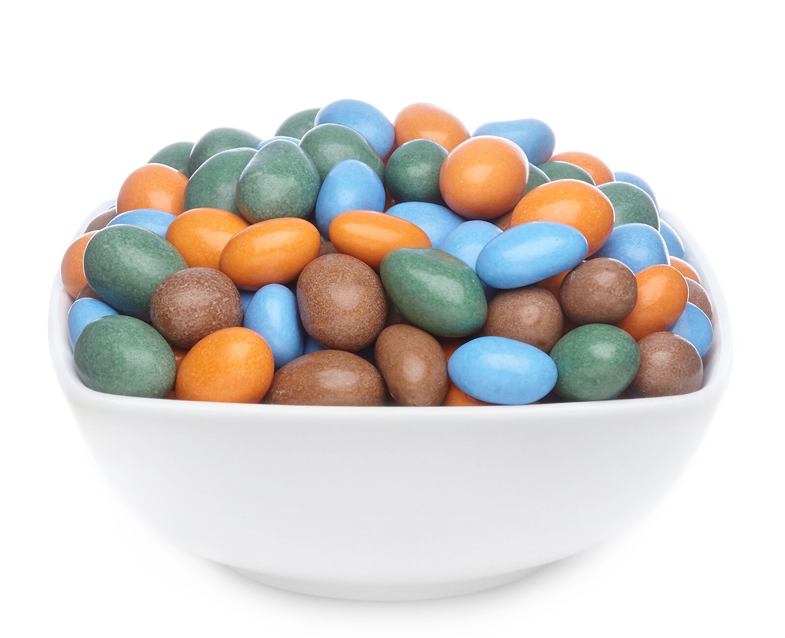 Arachidi di cioccolato colorate Arachidi arancioni, verdi, blu e marroni. PU con 1 pezzo. u. 5000 g