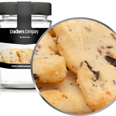 Galletas de arroz de soja, galletas de arroz de soja, galletas de nueces de arroz PU con 45 piezas. Ud. Contenido de 30 g por pieza.