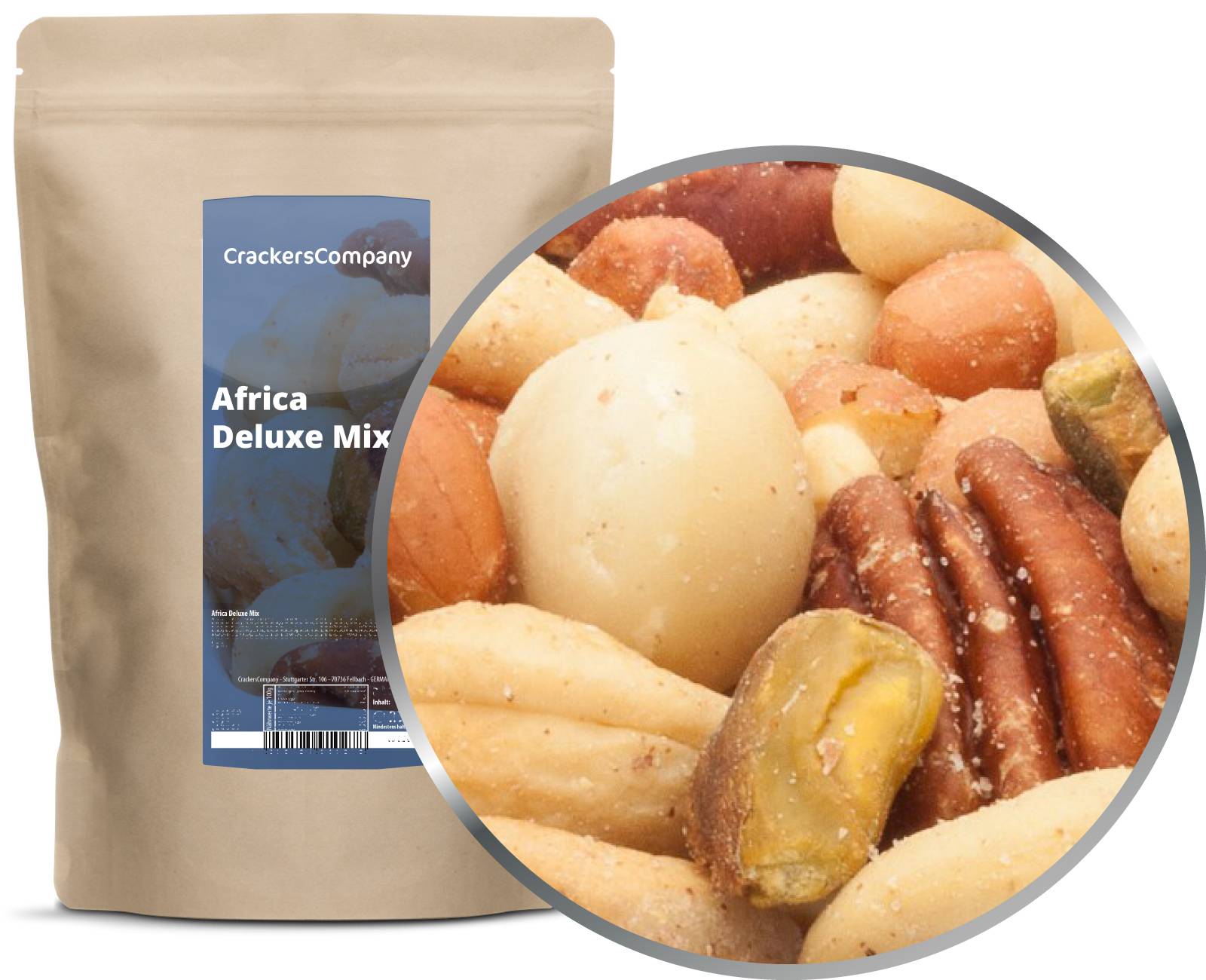 Mix di noci pregiate africane, Africa Deluxe Mix PU con 8 pezzi. u. Contenuto 550 g per pezzo.