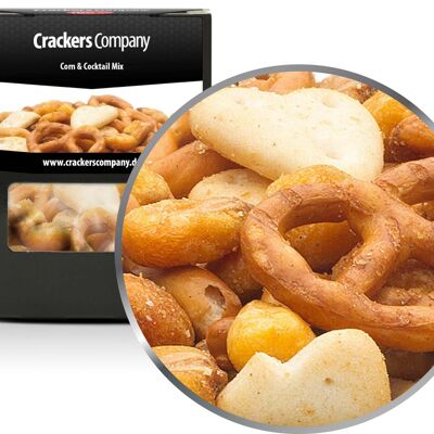 Mélange de craquelins au maïs et aux bretzels, mélange de maïs et de cocktails PU avec 32 pièces. toi. Contenu de 40 g par pièce.