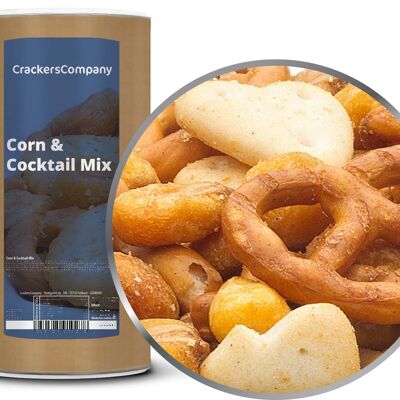 Mélange de craquelins au maïs et aux bretzels, mélange de maïs et de cocktails PU avec 9 pièces. toi. Contenu de 350 g par pièce.