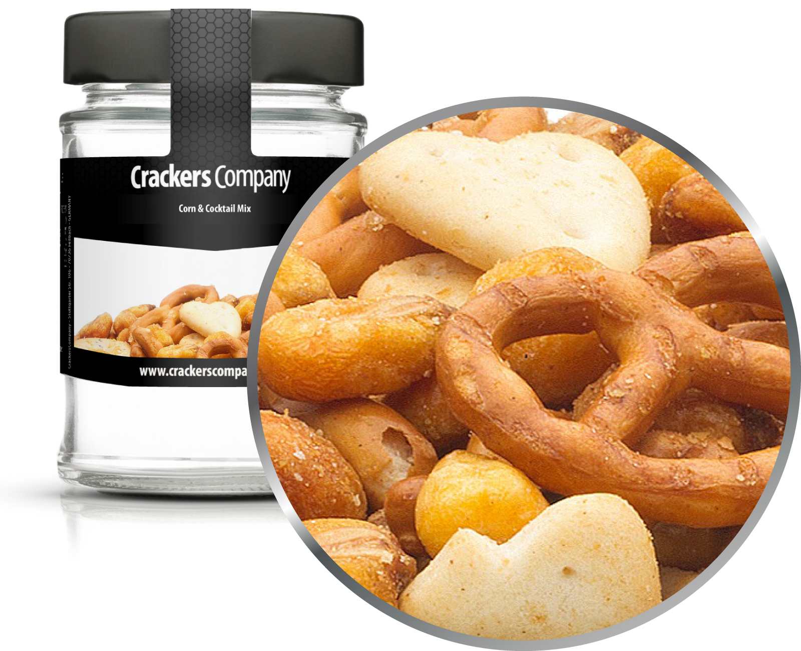 Mais-Brezel Cracker Mix, Corn & Cocktail Mix VPE mit 45 Stk. u. 40g Inhalt je Stk.