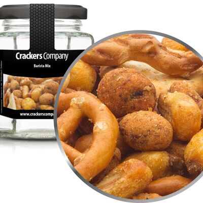 Mix pretzel arachidi-mais-sale, mix Barista PU con 25 pezzi. u. Contenuto di 50 g per pezzo.
