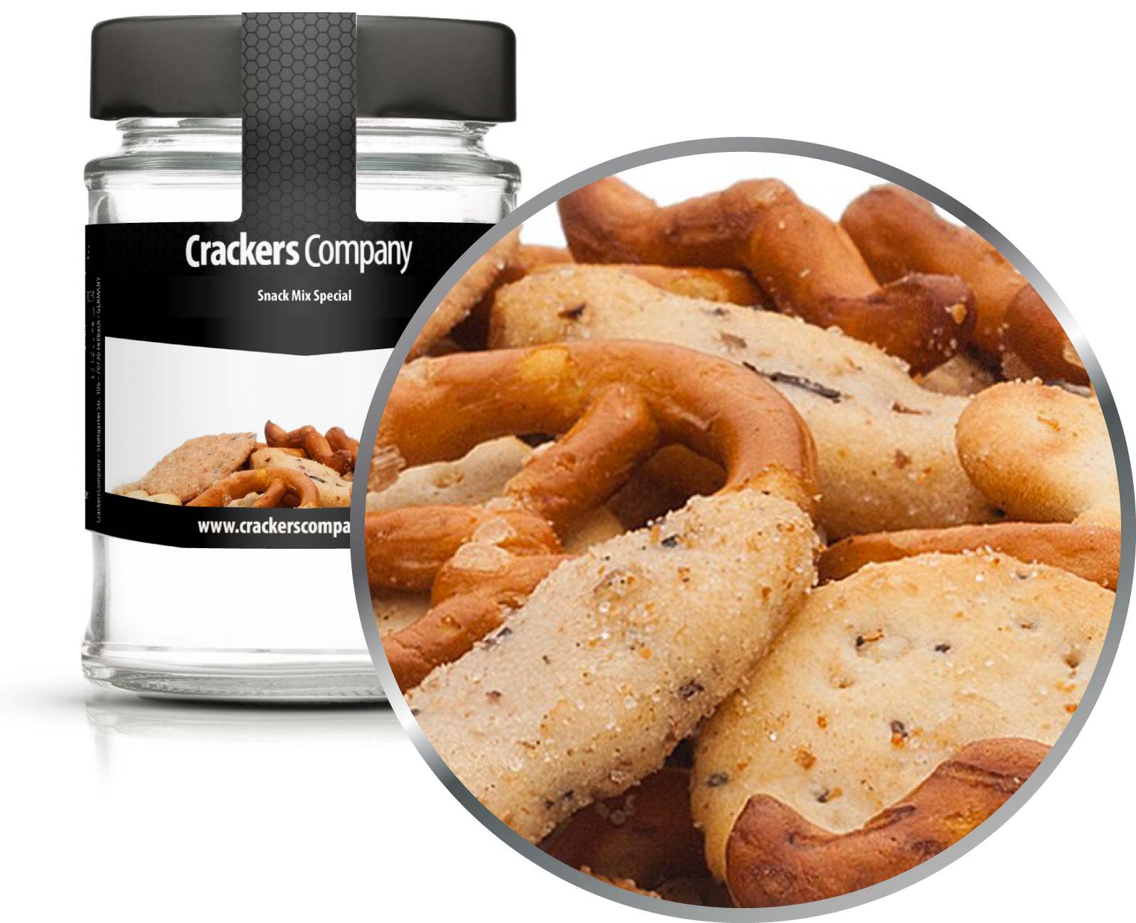 Galletas de arroz, soja y sésamo, Snack Mix Especial PU con 45 piezas. Ud. Contenido de 30 g por pieza.