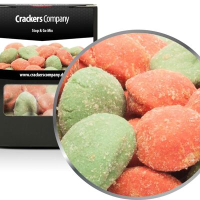 Mélange coloré de wasabi et de cacahuètes, stop & go mix PU avec 32 pièces. toi. Contenu de 60 g par pièce.