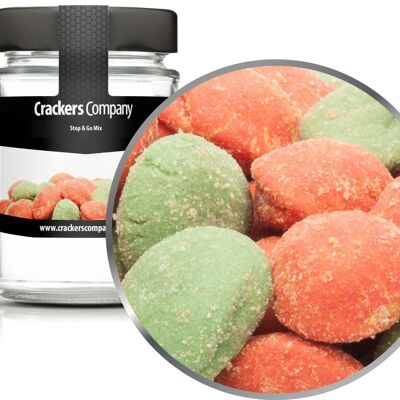 Mélange coloré de wasabi et de cacahuètes, stop & go mix PU avec 45 pièces. toi. Contenu de 60 g par pièce.