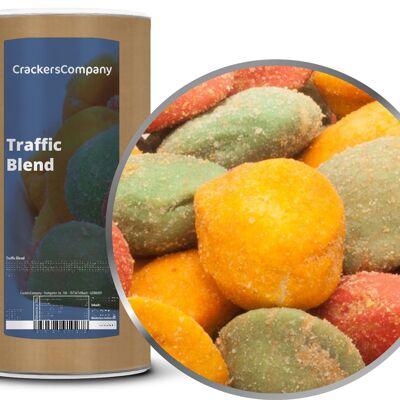Mélange de cacahuètes wasabi-piment tricolore, Traffic Blend PU de 9 pièces. toi. Contenu de 550 g par pièce.