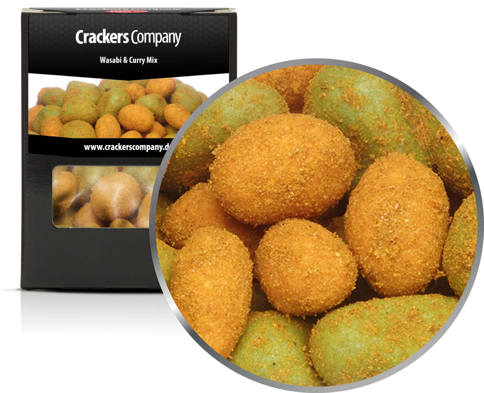 Curry-Wasabi Peanut, Wasabi & Curry Mix PU con 32 piezas. Ud. Contenido de 75 g por pieza.