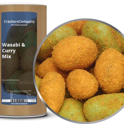Mix di arachidi, wasabi e curry al curry e wasabi in PU con 9 pezzi. u. Contenuto 600 g per pezzo.