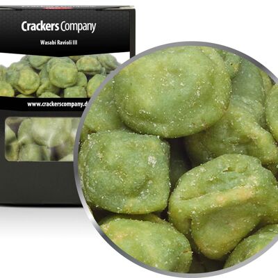 Cacahuètes croustillantes au wasabi, raviolis au wasabi III PU de 32 pièces. toi. Contenu de 60 g par pièce.