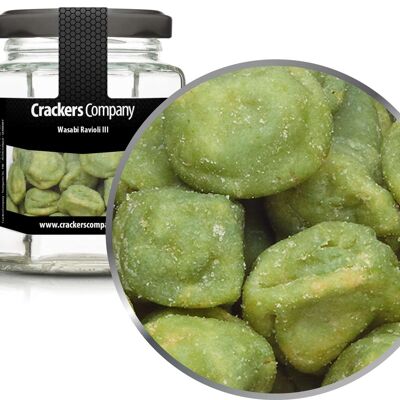 Cacahuètes croustillantes au wasabi, raviolis au wasabi III PU de 25 pièces. toi. Contenu de 60 g par pièce.