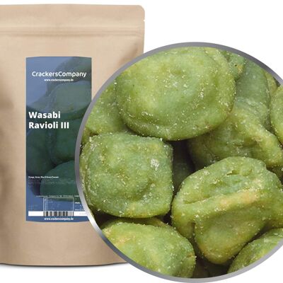 Cacahuètes croustillantes au wasabi, raviolis au wasabi III PU de 8 pièces. toi. Contenu de 350 g par pièce.