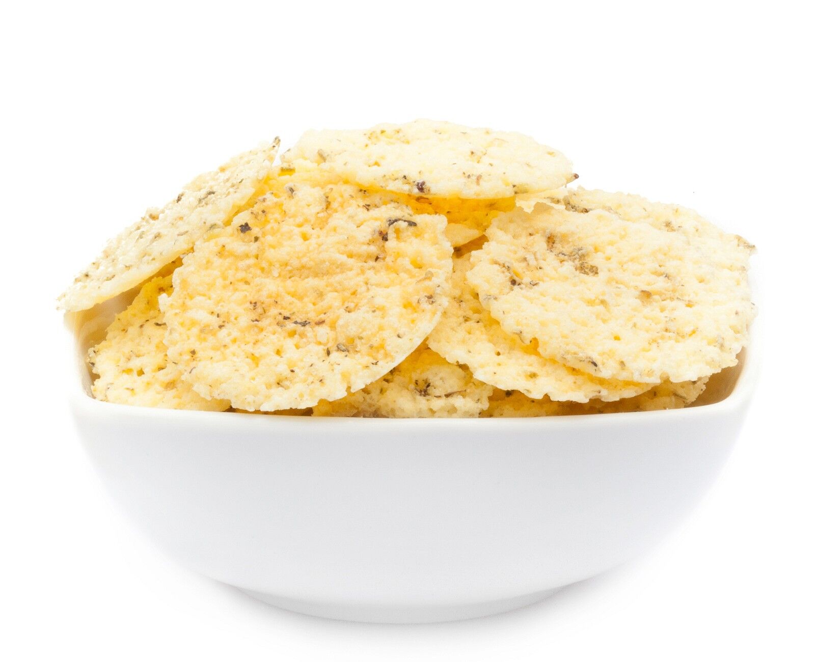 Snack Gouda alle erbe mediterranee, biscotto al formaggio alle erbe PU con 1 pezzo. u. Contenuto 750 g per pezzo.