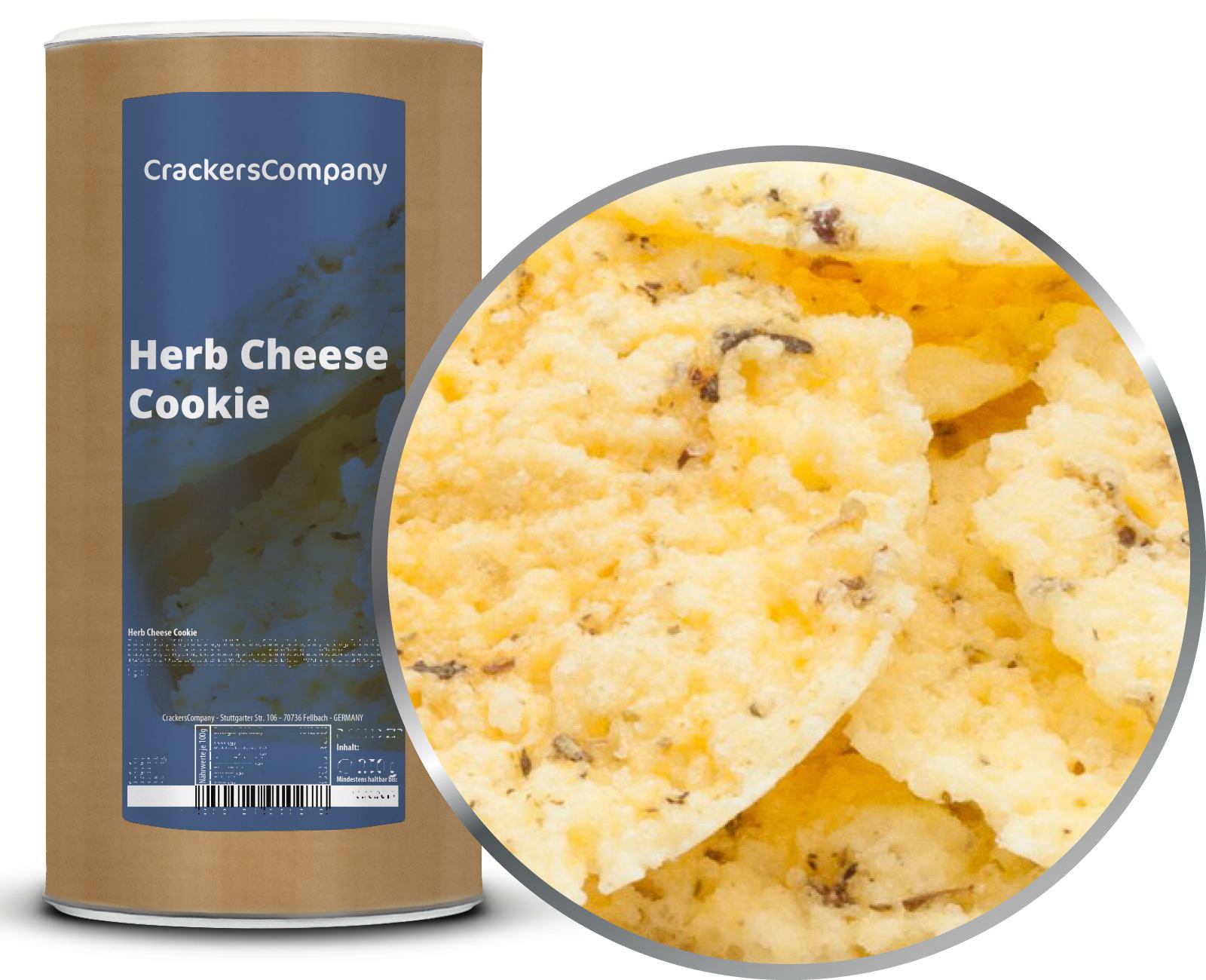 Snack Gouda alle erbe mediterranee, biscotto al formaggio alle erbe PU con 9 pezzi. u. Contenuto di 200 g per pezzo.