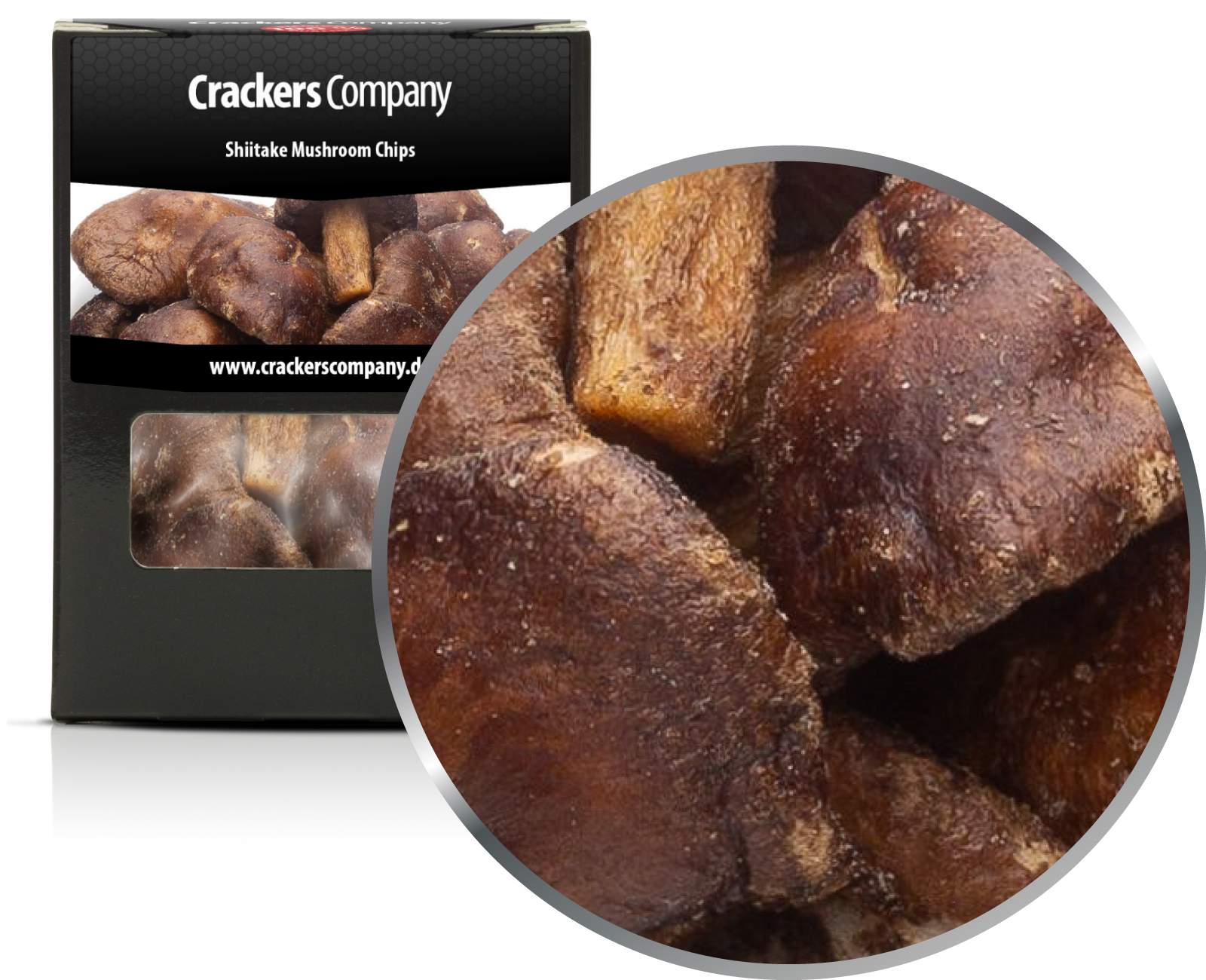 Patatine ai funghi Shiitake, Patatine ai funghi Shiitake PU con 32 pezzi. u. Contenuto di 30 g per pezzo