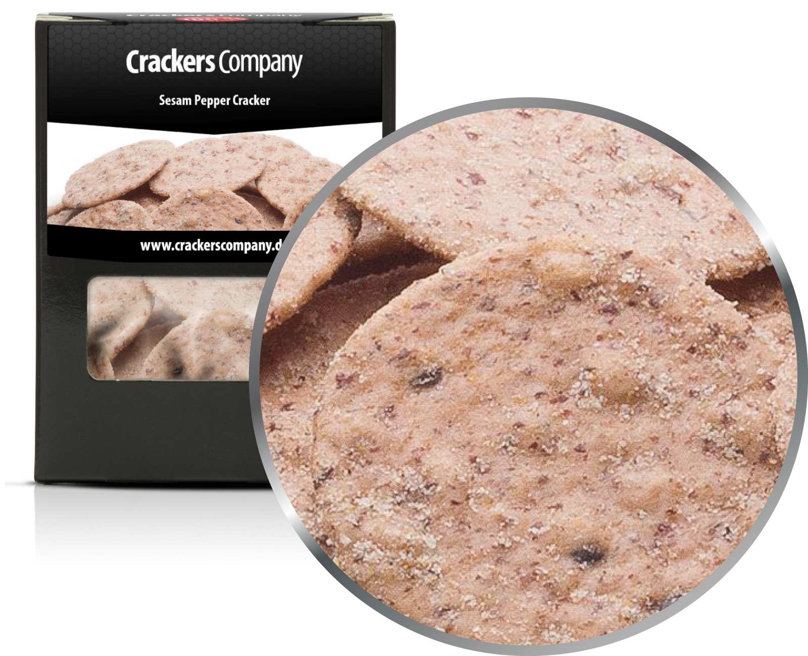 Sesam-Pfeffer Cracker, Sesame Pepper Cracker VPE mit 32 Stk. u. 25g Inhalt je Stk.