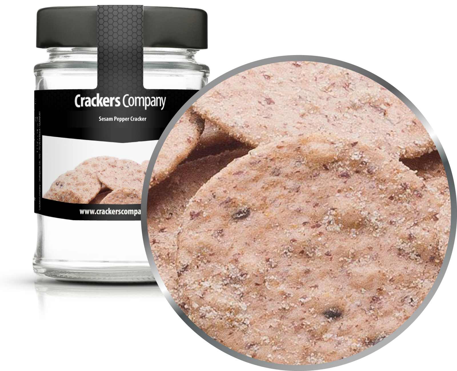 Sesam-Pfeffer Cracker, Sesame Pepper Cracker VPE mit 45 Stk. u. 25g Inhalt je Stk.