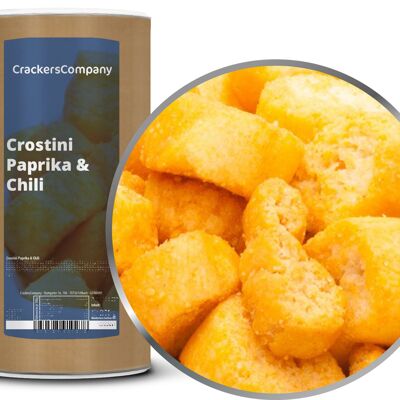 Croûtons Paprika-Chili, Crostini Paprika & Chili PU avec 9 pièces. toi. Contenu de 300 g par pièce