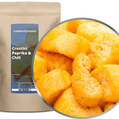 Croûtons Paprika-Chili, Crostini Paprika & Chili PU avec 8 pièces. toi. Contenu de 200 g par pièce