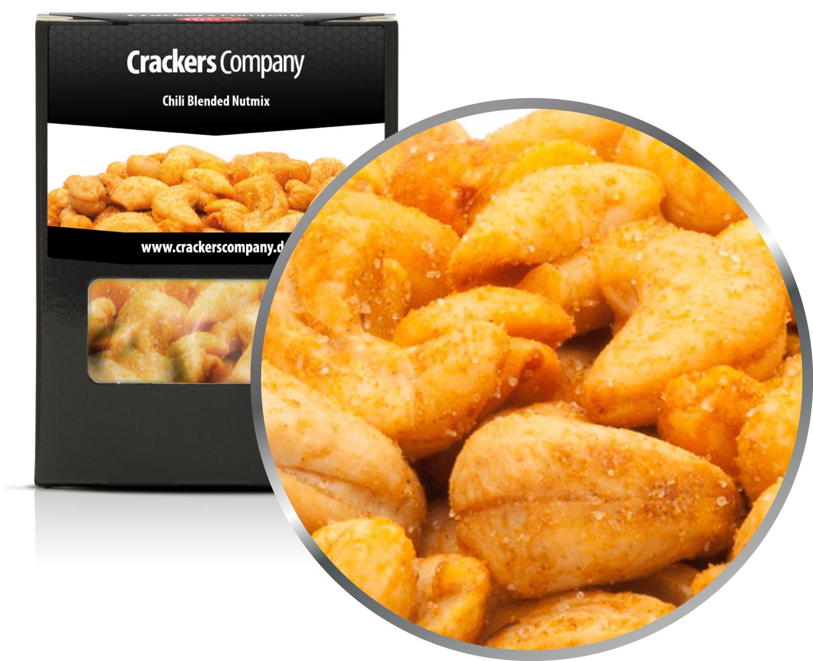 Miscela di noci piccanti, miscela di noci mescolate al peperoncino PU con 32 pezzi. u. Contenuto 90 g per pezzo.