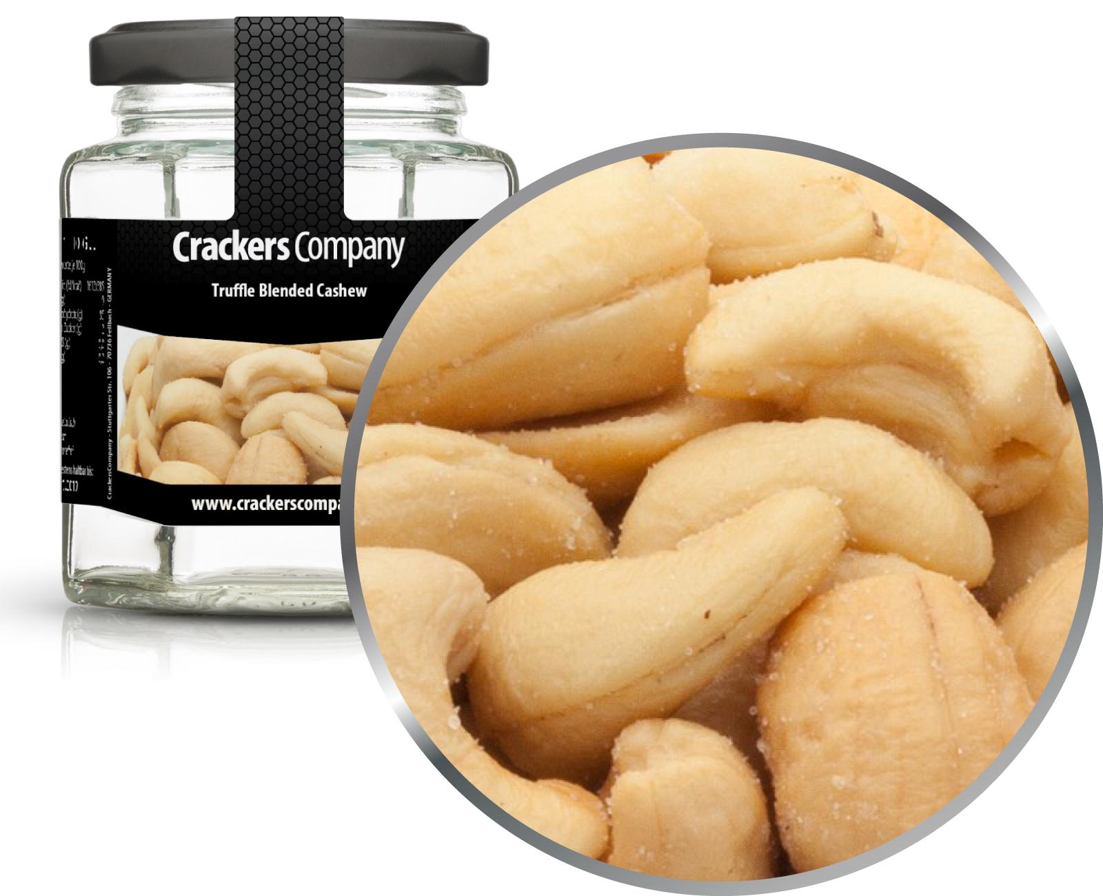 Anacardos con trufa, PU de anacardo mezclado con trufa con 25 piezas. Ud. Contenido de 80 g por pieza.