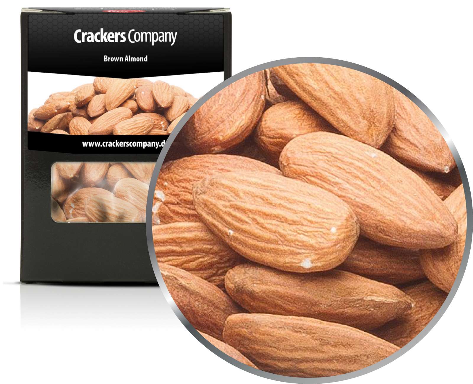 Almendras con cáscara, Almendra Marrón PU con 32 piezas. Ud. Contenido de 90 g por pieza.