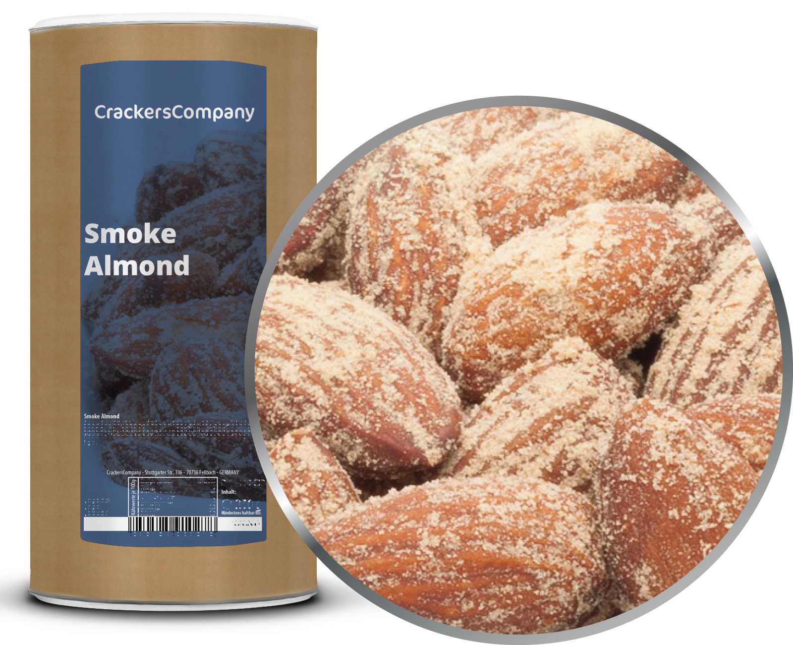 Mandorle affumicate, Smoke Almond PU con 9 pezzi. u. Contenuto 700 g per pezzo.
