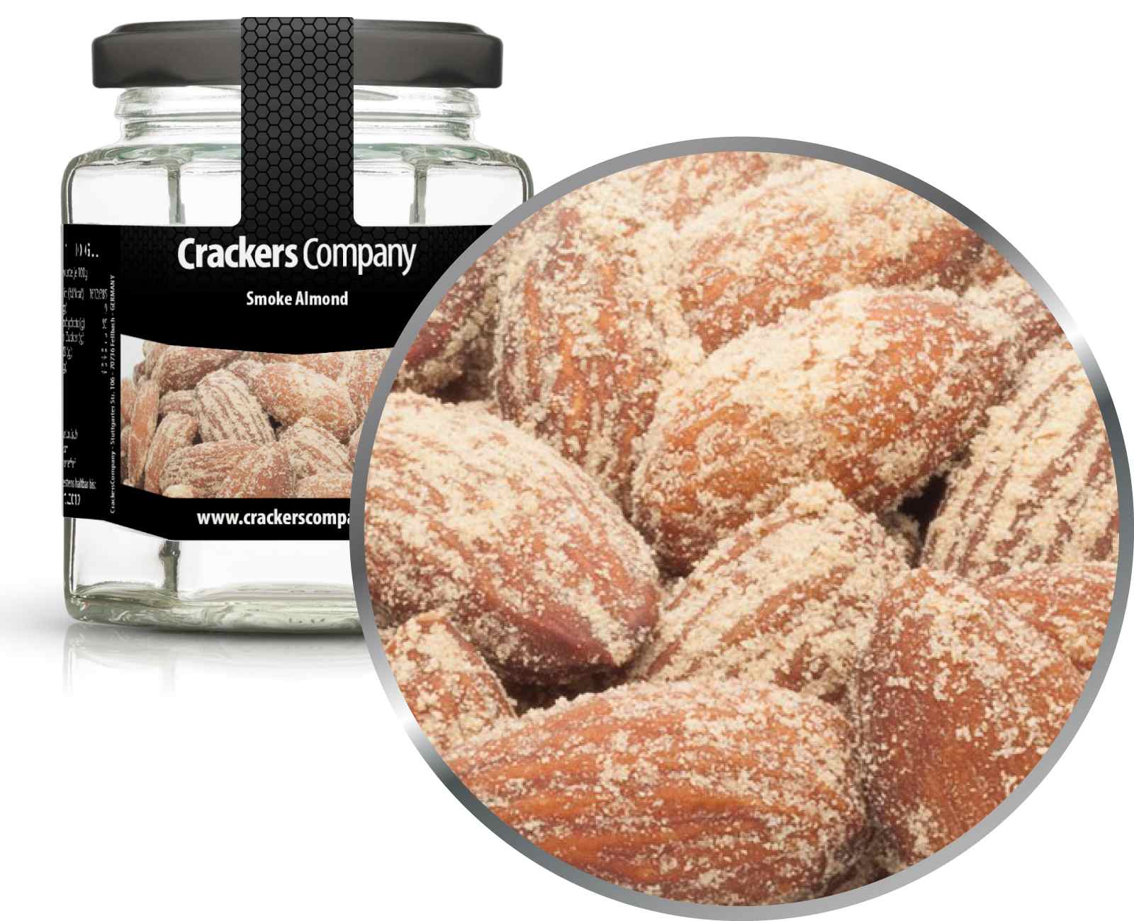 Mandorle affumicate, Smoke Almond PU con 25 pezzi. u. Contenuto 90 g per pezzo.