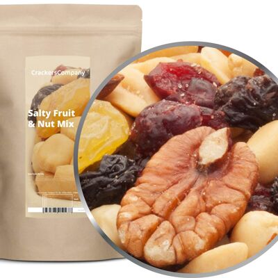 Mix di frutta salata e fruttata, Mix di frutta salata e noci PU con 8 pezzi. u. Contenuto 600 g per pezzo.