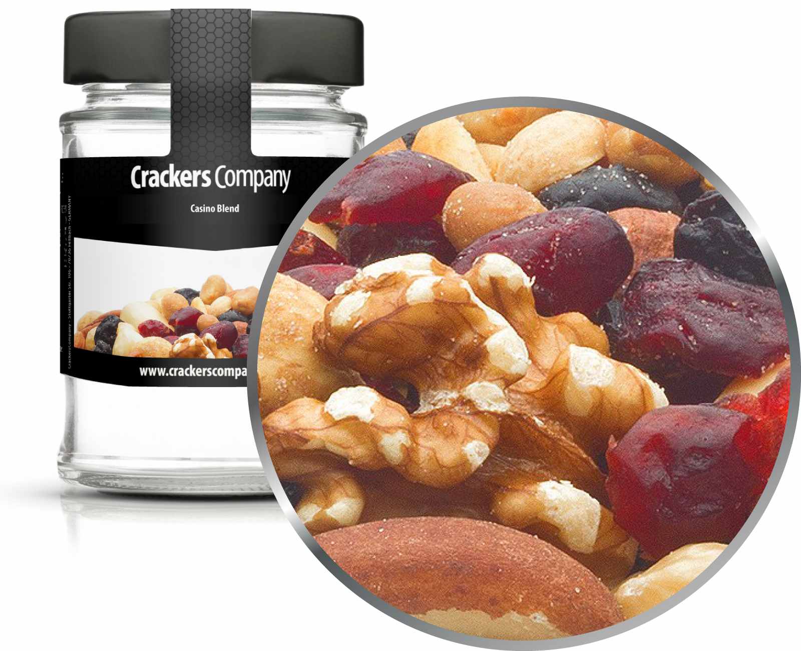 Miscela di frutta e noci di alta qualità, Casino Blend PU con 45 pezzi. u. Contenuto 80 g per pezzo.