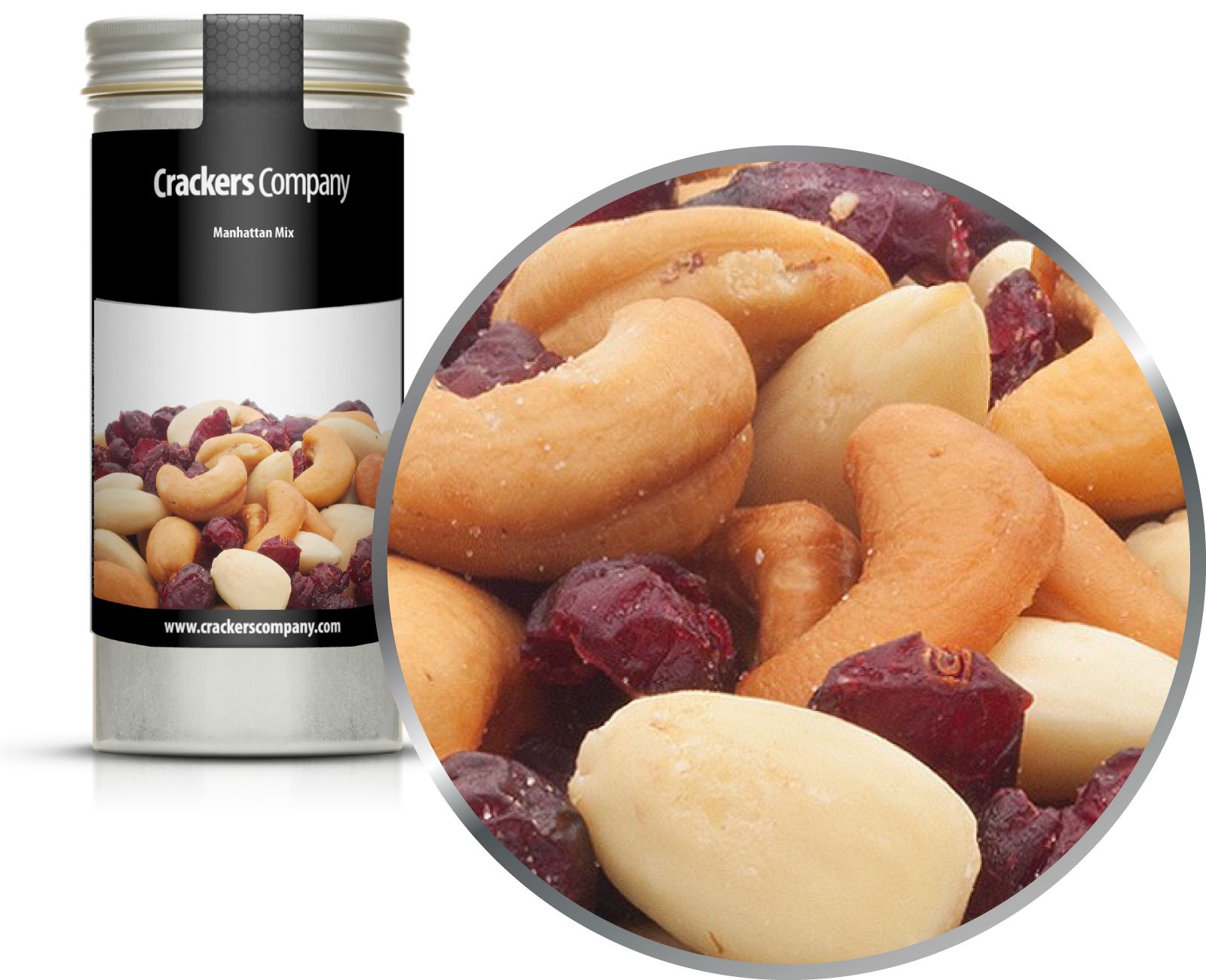 Mix di anacardi-mandorle-mirtilli rossi, Manhattan Mix PU con 40 pezzi. u. Contenuto 90 g per pezzo.