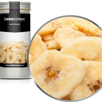 Chips di banana croccanti, Banana Crispychips PU con 40 pezzi. u. Contenuto di 50 g per pezzo.