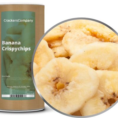 Chips de banane croustillantes, Banana Crispychips PU avec 9 pièces. toi. Contenu de 400 g par pièce.